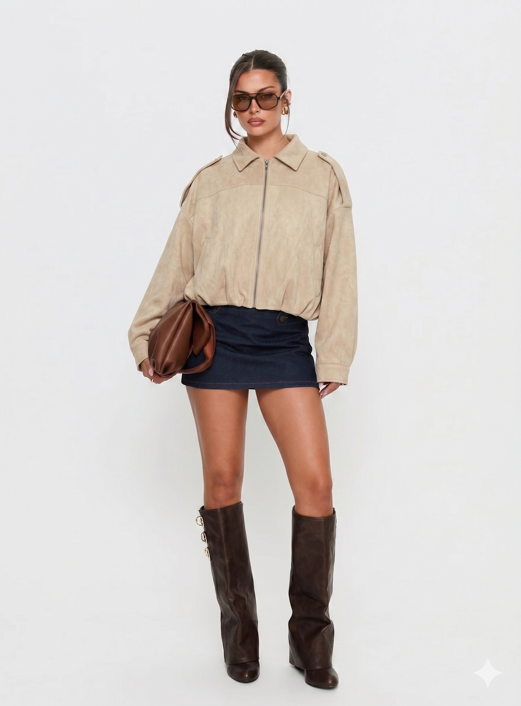 SUEDE BOMBER JAKNA