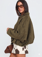 SUEDE BOMBER JAKNA