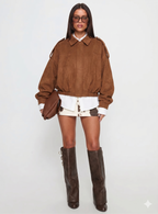 SUEDE BOMBER JAKNA