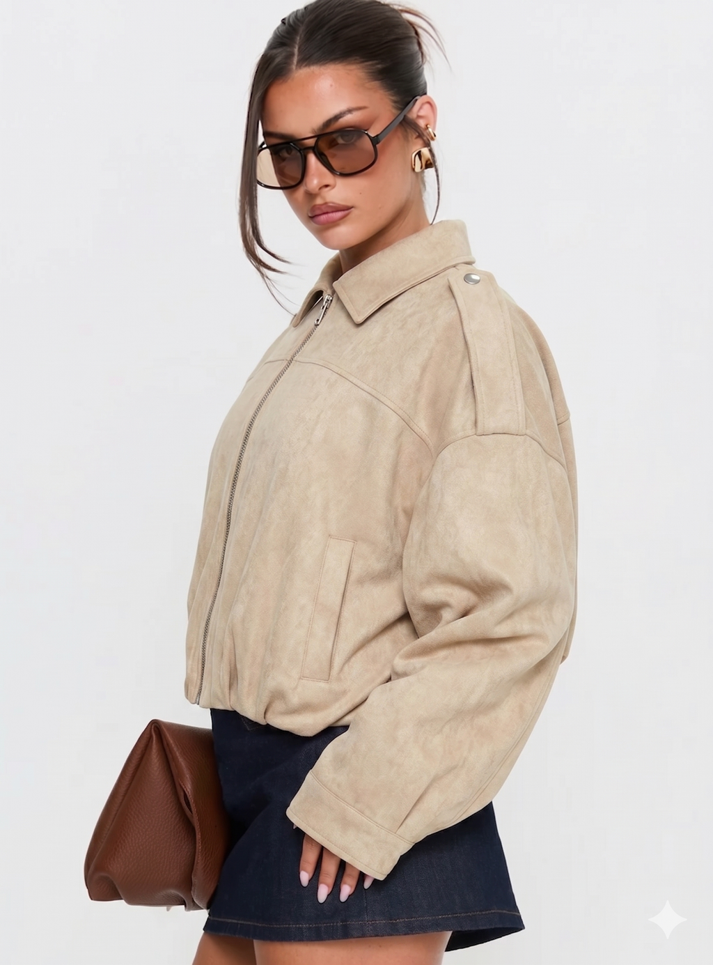 SUEDE BOMBER JAKNA