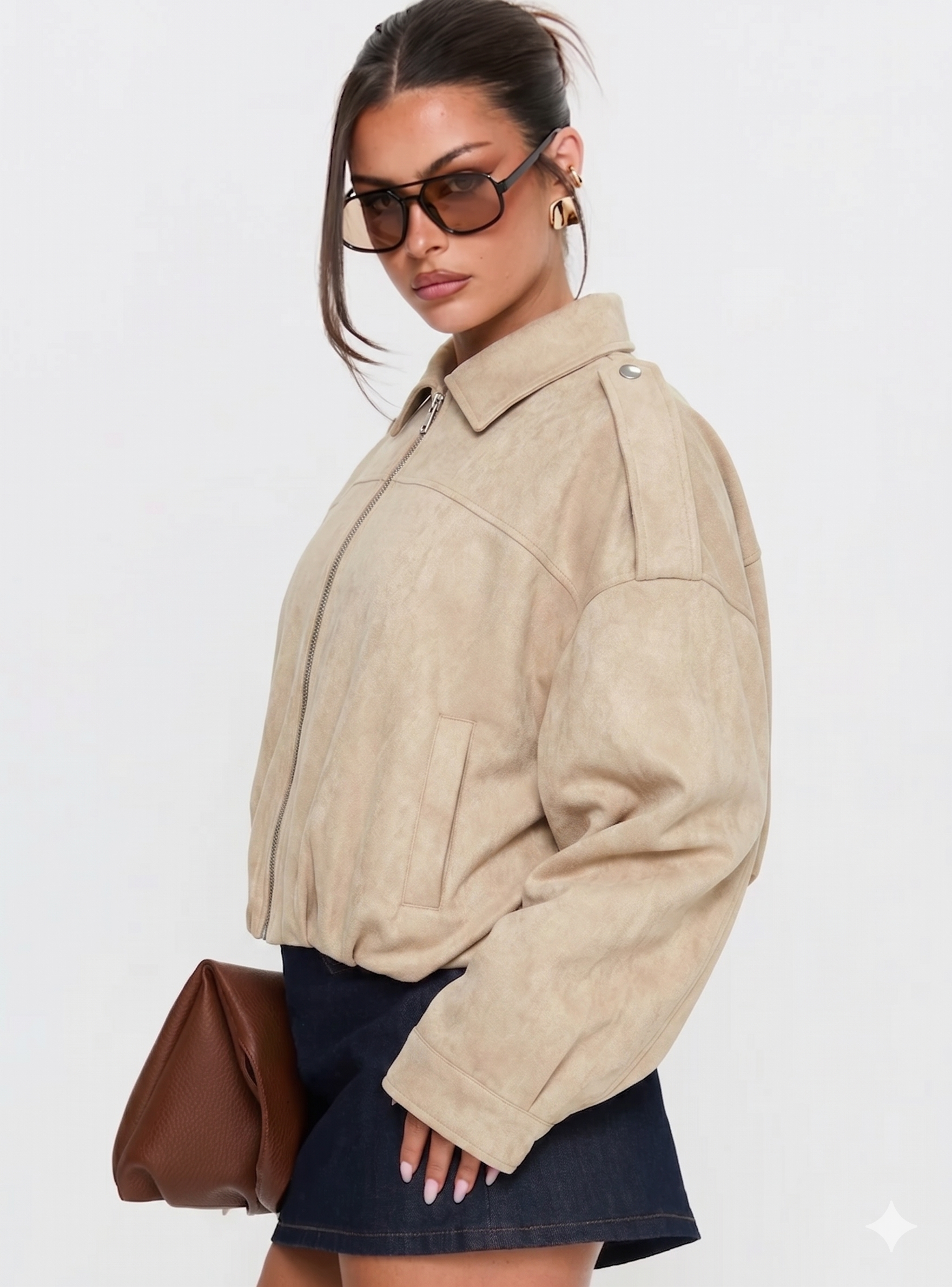 SUEDE BOMBER JAKNA