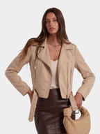 SUEDE BIKER JAKNA SA KAIŠEM