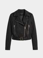 SUEDE BIKER JAKNA SA KAIŠEM