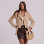 SUEDE BIKER JAKNA SA KAIŠEM